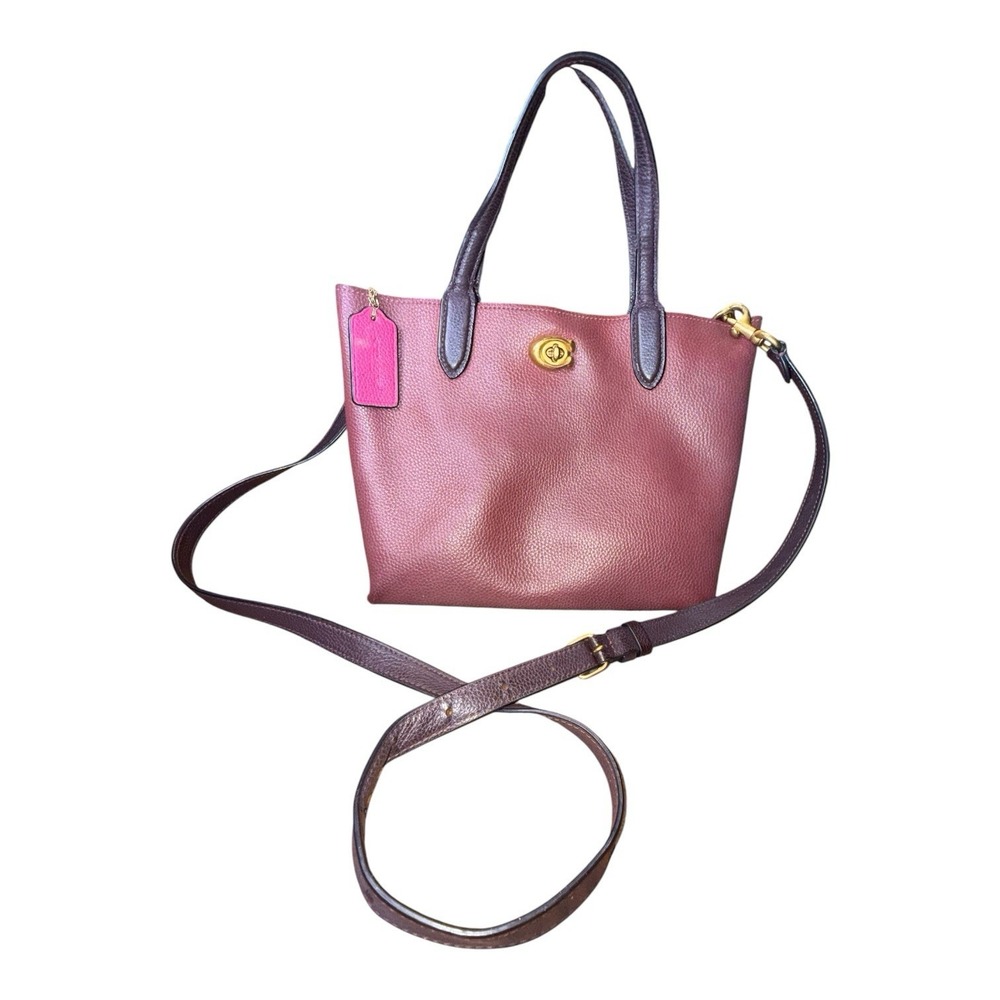 Coach Willow Tote 24 Crossbody Handbag Leather Burgundy C8561 FAIR